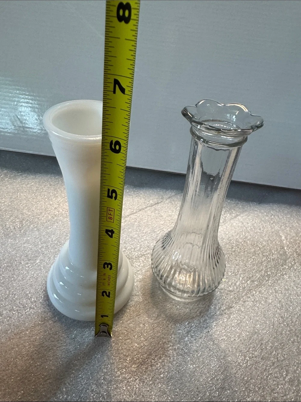 Classic White Milk Glass Bud Vase - Timeless Home Accent Clear Vase